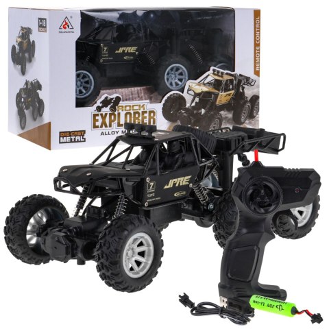Metalowy crawler Rock Explorer 4x4 dla dzieci 8+ Zdalnie sterowany 1:18 Gumowe 6 kół Metalowy crawler Rock Explorer 4x4 dla dzieci 8+ Zdalnie sterowany 1:18 Gumowe 6 kół