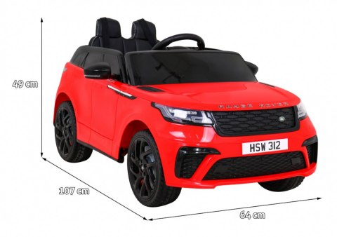 Range Rover Velar na akumulator Czerwony SUV + Pilot Range Rover Velar na akumulator Czerwony SUV + Pilot