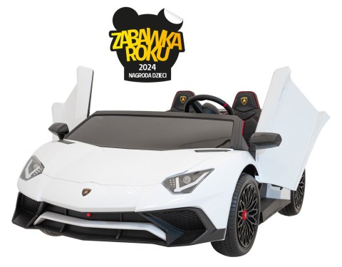 Auto Lamborghini Aventador SV na akumulator dla 2 dzieci Biały Auto Lamborghini Aventador SV na akumulator dla 2 dzieci Biały