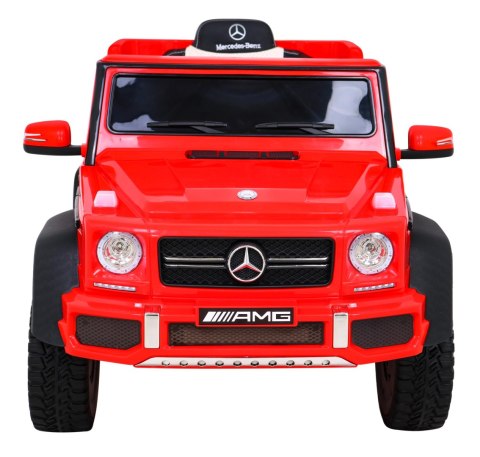 Mercedes G63 AMG Autko na akumulator Czerwony + Pilot + 6 kół EVA + Wolny Start + MP3 LED Mercedes G63 AMG Autko na akumulator Czerwony + Pilot + 6 kół EVA + Wolny Start + MP3 LED