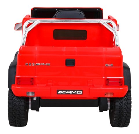 Mercedes G63 AMG Autko na akumulator Czerwony + Pilot + 6 kół EVA + Wolny Start + MP3 LED Mercedes G63 AMG Autko na akumulator Czerwony + Pilot + 6 kół EVA + Wolny Start + MP3 LED
