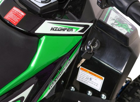 Quad HIPERFECT na akumulator Zielony 35km/h + Silnik 1000W + Koła pompowane + Regulacja siedzenia Quad HIPERFECT na akumulator Zielony 35km/h + Silnik 1000W + Koła pompowane + Regulacja siedzenia
