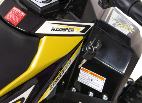 Quad HIPERFECT na akumulator Żółty 35km/h + Silnik 1000W + Koła pompowane + Regulacja siedzenia Quad HIPERFECT na akumulator Żółty 35km/h + Silnik 1000W + Koła pompowane + Regulacja siedzenia