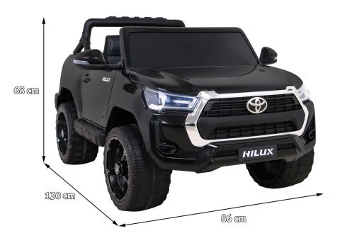 Toyota Hilux na akumulator dla dzieci Czarny Pickup + Napęd 4x4 + Pilot Toyota Hilux na akumulator dla dzieci Czarny Pickup + Napęd 4x4 + Pilot