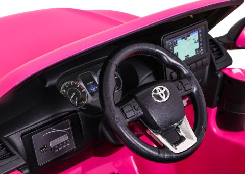 Toyota Hilux na akumulator dla dzieci, Różowy Pickup + Napęd 4x4 + Pilot Toyota Hilux na akumulator dla dzieci, Różowy Pickup + Napęd 4x4 + Pilot