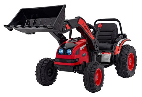 Koparka Traktor na akumulator dla dzieci Czerwony + Ruchome Ramię Łyżka + Pilot + Wolny Start + Radio FM + LED Koparka Traktor na akumulator dla dzieci Czerwony + Ruchome Ramię Łyżka + Pilot + Wolny Start + Radio FM + LED