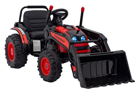 Koparka Traktor na akumulator dla dzieci Czerwony + Ruchome Ramię Łyżka + Pilot + Wolny Start + Radio FM + LED Koparka Traktor na akumulator dla dzieci Czerwony + Ruchome Ramię Łyżka + Pilot + Wolny Start + Radio FM + LED