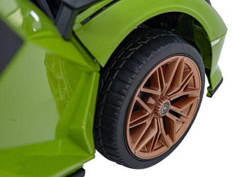 Lamborghini SIAN na akumulator dla dzieci Zielony + Pilot + EVA + Wolny Start + Audio LED Lamborghini SIAN na akumulator dla dzieci Zielony + Pilot + EVA + Wolny Start + Audio LED