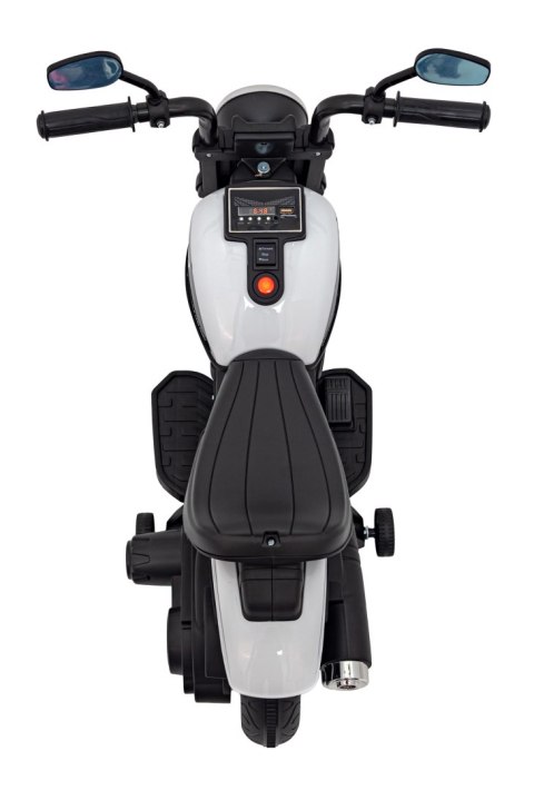 Motorek Chopper FASTER na akumulator dla dzieci Biały + Radio FM + Panel audio + LED Motorek Chopper FASTER na akumulator dla dzieci Biały + Radio FM + Panel audio + LED