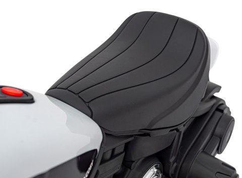 Motorek Chopper FASTER na akumulator dla dzieci Biały + Radio FM + Panel audio + LED Motorek Chopper FASTER na akumulator dla dzieci Biały + Radio FM + Panel audio + LED