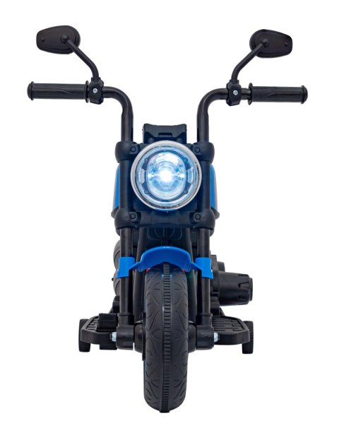 Motorek Chopper FASTER na akumulator dla dzieci Niebieski + Radio FM + Panel audio + LED Motorek Chopper FASTER na akumulator dla dzieci Niebieski + Radio FM + Panel audio + LED