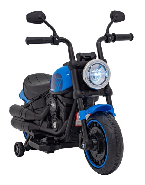 Motorek Chopper FASTER na akumulator dla dzieci Niebieski + Radio FM + Panel audio + LED Motorek Chopper FASTER na akumulator dla dzieci Niebieski + Radio FM + Panel audio + LED
