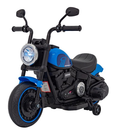 Motorek Chopper FASTER na akumulator dla dzieci Niebieski + Radio FM + Panel audio + LED Motorek Chopper FASTER na akumulator dla dzieci Niebieski + Radio FM + Panel audio + LED
