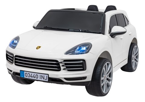 Porsche Cayenne S na akumulator dla dzieci Lakier Biały SUV + Pilot Porsche Cayenne S na akumulator dla dzieci Lakier Biały SUV + Pilot
