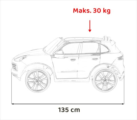 Porsche Cayenne S na akumulator dla dzieci Lakier Biały SUV + Pilot Porsche Cayenne S na akumulator dla dzieci Lakier Biały SUV + Pilot