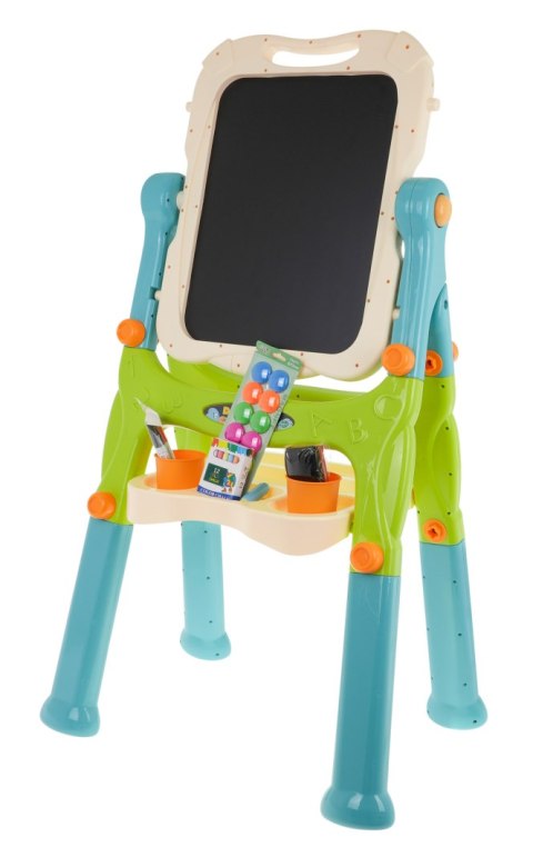 Tablica 2w1 magnetyczno-kredowa dla dzieci 3+ Akcesoria + Regulacja wysokości + Taboret + Półka + Pisaki Kreda Tablica 2w1 magnetyczno-kredowa dla dzieci 3+ Akcesoria + Regulacja wysokości + Taboret + Półka + Pisaki Kreda