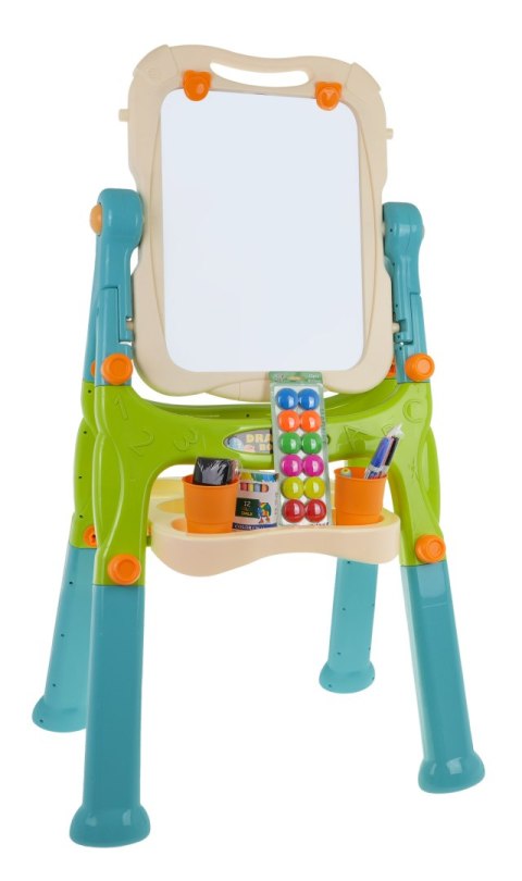 Tablica 2w1 magnetyczno-kredowa dla dzieci 3+ Akcesoria + Regulacja wysokości + Taboret + Półka + Pisaki Kreda Tablica 2w1 magnetyczno-kredowa dla dzieci 3+ Akcesoria + Regulacja wysokości + Taboret + Półka + Pisaki Kreda