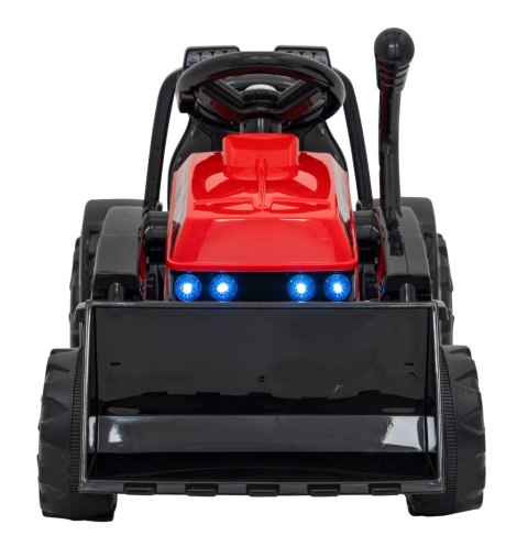 Traktor Spychacz G320 dla najmłodszych dzieci Czerwony + Ruchoma łyżka + Melodie + Klakson + Światła LED Traktor Spychacz G320 dla najmłodszych dzieci Czerwony + Ruchoma łyżka + Melodie + Klakson + Światła LED