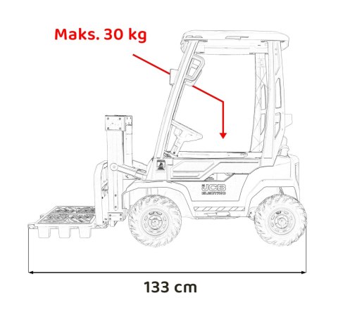 Pojazd Wózek Widłowy JCB Żółty Pojazd Wózek Widłowy JCB Żółty