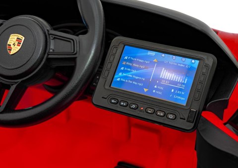 Pojazd Porsche Spyder RS 718 Czerwony MP4 Pojazd Porsche Spyder RS 718 Czerwony MP4