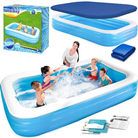 Basen dmuchany rodzinny 305 x 183 x 56 cm 3w1 Bestway 54009 Bestway Basen dmuchany rodzinny 305 x 183 x 56 cm 3w1 Bestway 54009 Bestway