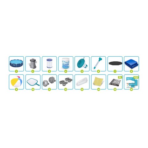 Basen ogrodowy stelażowy 305 x 76 cm 16w1 Bestway 56679 Bestway Basen ogrodowy stelażowy 305 x 76 cm 16w1 Bestway 56679 Bestway