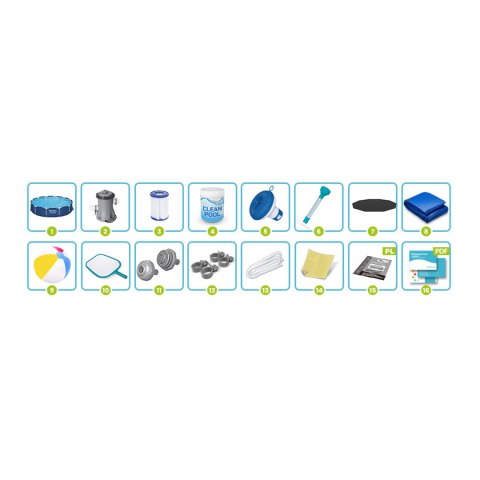 Basen ogrodowy stelażowy 366 x 76 cm 16w1 Bestway 56681 Bestway Basen ogrodowy stelażowy 366 x 76 cm 16w1 Bestway 56681 Bestway