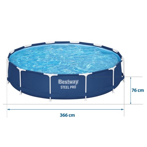 Basen ogrodowy stelażowy 366 x 76 cm Bestway 56706 Bestway Basen ogrodowy stelażowy 366 x 76 cm Bestway 56706 Bestway