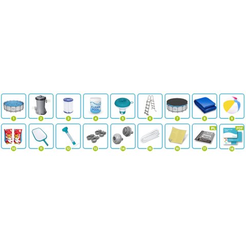 Basen ogrodowy stelażowy 457 x 122 cm 18w1 Bestway 56438 Bestway Basen ogrodowy stelażowy 457 x 122 cm 18w1 Bestway 56438 Bestway