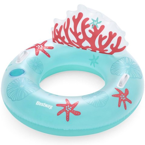 Koło do pływania z oparciem Coral Bliss 107 x 113 cm Bestway 43730 Bestway Koło do pływania z oparciem Coral Bliss 107 x 113 cm Bestway 43730 Bestway