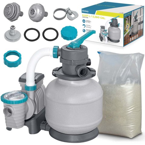 Pompa piaskowa 8327 l/h Bestway 58499 +piasek 25kg Bestway Pompa piaskowa 8327 l/h Bestway 58499 +piasek 25kg Bestway