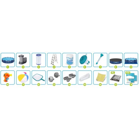 Basen ogrodowy stelażowy 366 x 76 cm 16w1 Bestway 56681 Bestway Basen ogrodowy stelażowy 366 x 76 cm 16w1 Bestway 56681 Bestway