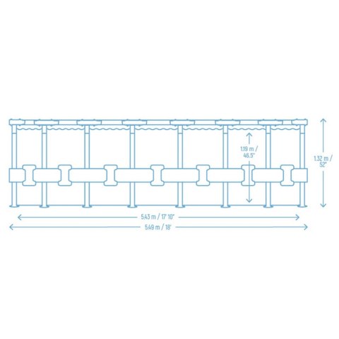 Basen ogrodowy stelażowy 549 x 132 cm 11w1 Bestway 561KC Bestway Basen ogrodowy stelażowy 549 x 132 cm 11w1 Bestway 561KC Bestway