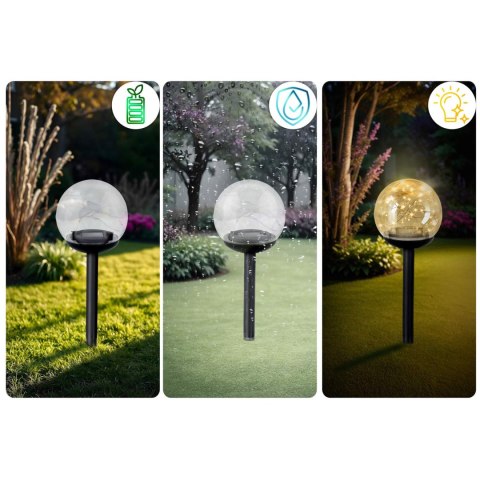 Lampka solarna przeźroczysta kula 4szt Ilumen LS-103 Ilumen Lampka solarna przeźroczysta kula 4szt Ilumen LS-103 Ilumen