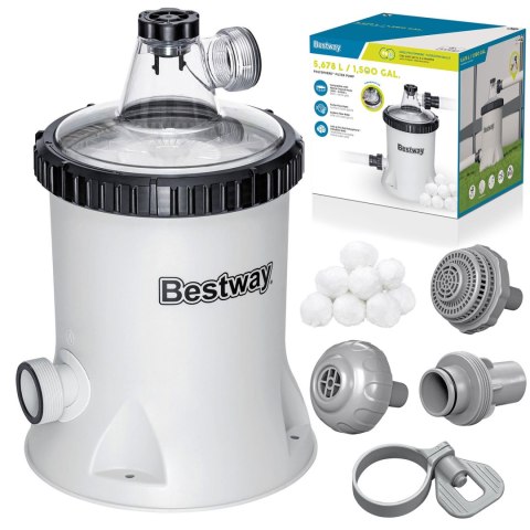 Pompa filtrująca do basenu 5678 l/h + kulki filtrujące Bestway 58870 Bestway Pompa filtrująca do basenu 5678 l/h + kulki filtrujące Bestway 58870 Bestway