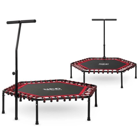 Trampolina fitness z uchwytem 127 cm Neo-Sport - sześciokątna czerwona Neo-Sport Trampolina fitness z uchwytem 127 cm Neo-Sport - sześciokątna czerwona Neo-Sport