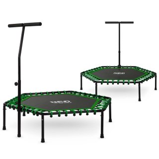 Trampolina fitness z uchwytem 127 cm Neo-Sport - sześciokątna zielona Neo-Sport