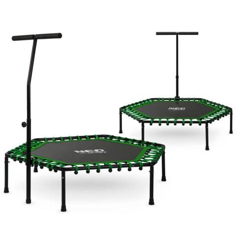 Trampolina fitness z uchwytem 127 cm Neo-Sport - sześciokątna zielona Neo-Sport Trampolina fitness z uchwytem 127 cm Neo-Sport - sześciokątna zielona Neo-Sport