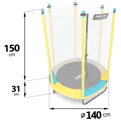Trampolina ogrodowa dla dzieci 140 cm 4,5ft Neo-Sport Neo-Sport Trampolina ogrodowa dla dzieci 140 cm 4,5ft Neo-Sport Neo-Sport