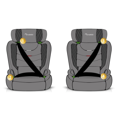 Fotelik samochodowy Nukido Louis czarno-czerwony 15-36 kg ISOFIX Nukido Fotelik samochodowy Nukido Louis czarno-czerwony 15-36 kg ISOFIX Nukido