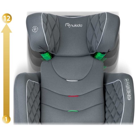 Fotelik samochodowy Nukido Louis szary 15-36 kg ISOFIX Nukido Fotelik samochodowy Nukido Louis szary 15-36 kg ISOFIX Nukido