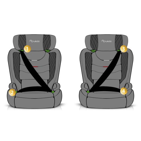 Fotelik samochodowy Nukido Louis szary 15-36 kg ISOFIX Nukido Fotelik samochodowy Nukido Louis szary 15-36 kg ISOFIX Nukido