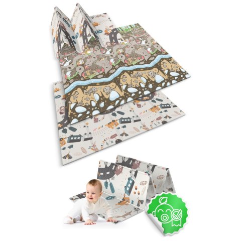 Mata piankowa składana 200 x 180 x 1 cm Nukido NK-340 ziemia-pociąg Nukido Mata piankowa składana 200 x 180 x 1 cm Nukido NK-340 ziemia-pociąg Nukido