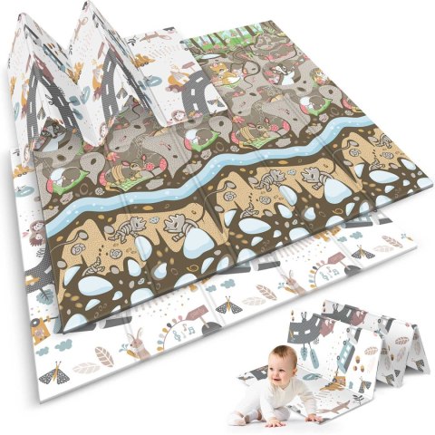 Mata piankowa składana 200 x 180 x 1 cm Nukido NK-340 ziemia-pociąg Nukido Mata piankowa składana 200 x 180 x 1 cm Nukido NK-340 ziemia-pociąg Nukido
