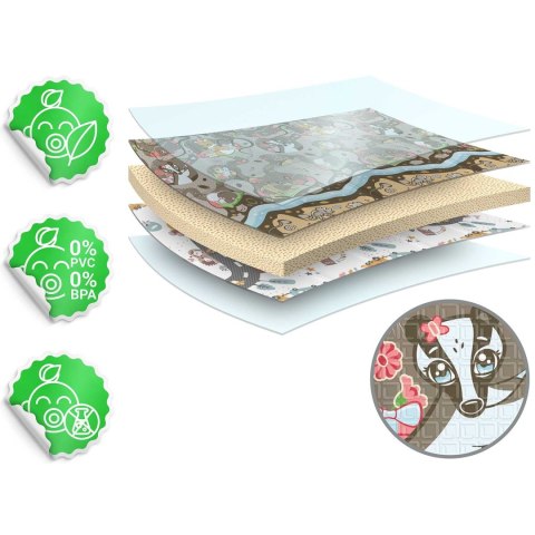 Mata piankowa składana 200 x 180 x 1 cm Nukido NK-340 ziemia-pociąg Nukido Mata piankowa składana 200 x 180 x 1 cm Nukido NK-340 ziemia-pociąg Nukido