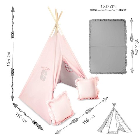 Namiot tipi dla dzieci NK-406 Nukido - jasno różowy Nukido Namiot tipi dla dzieci NK-406 Nukido - jasno różowy Nukido
