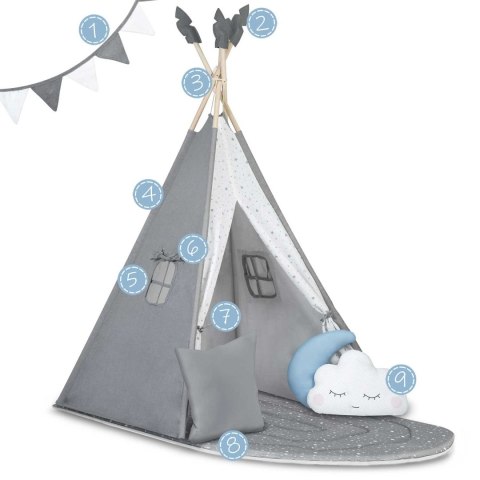 Namiot tipi dla dzieci NK-406 Nukido - szary Nukido Namiot tipi dla dzieci NK-406 Nukido - szary Nukido