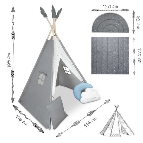 Namiot tipi dla dzieci NK-406 Nukido - szary Nukido Namiot tipi dla dzieci NK-406 Nukido - szary Nukido