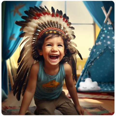 Namiot tipi dla dzieci ze światełkami Nukido - niebieski Nukido Namiot tipi dla dzieci ze światełkami Nukido - niebieski Nukido