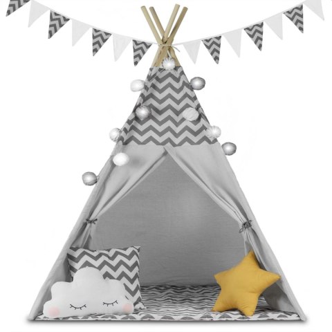 Namiot tipi dla dzieci ze światełkami Nukido - szary Nukido Namiot tipi dla dzieci ze światełkami Nukido - szary Nukido